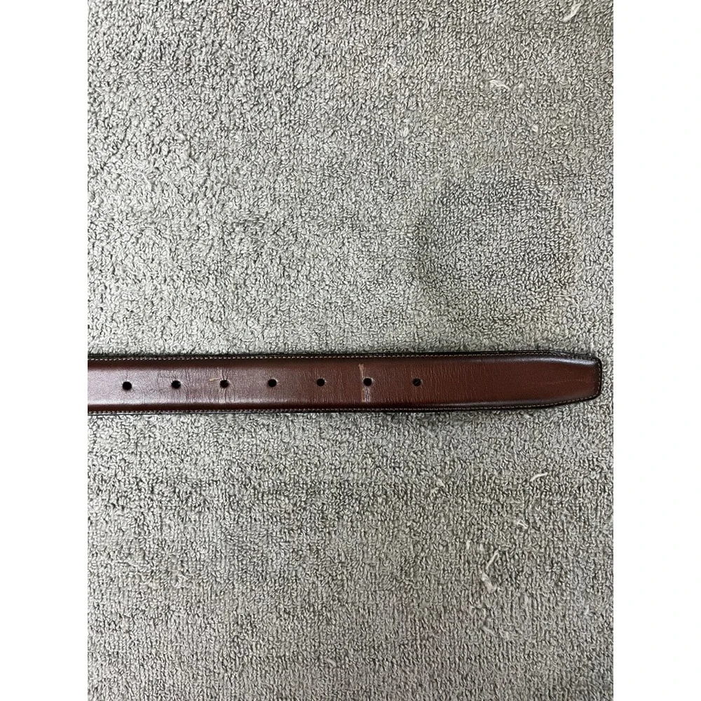 Perry Ellis Portfolio Mens Brown Leather Dress Belt 38 Full Grain Cowhide 1P3205